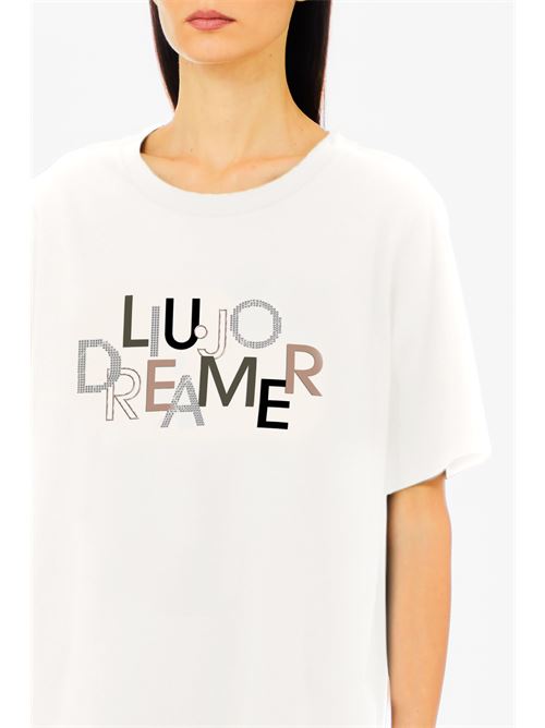 T.SHIRT CON LOGO E STRASS LIU JO SPORT | TF4020JS923N9584